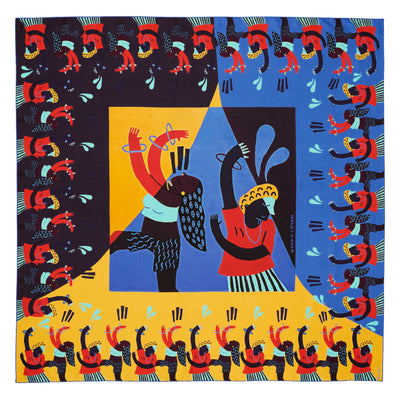 silk-scarf-mocomoco-berlin-street-art-motif-barcelona-artist-anais-loison-blue-yellow-140x140cm