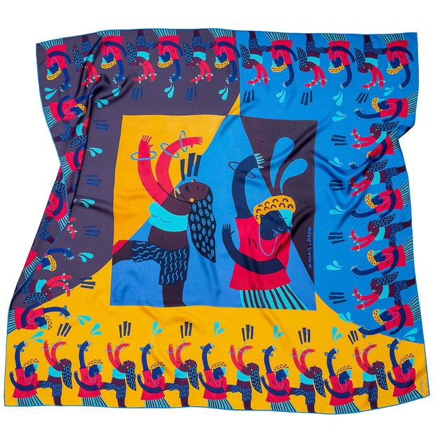 silk-scarf-mocomoco-berlin-street-art-motif-barcelona-artist-anais-loison-blue-yellow-140x140cm-2