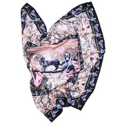 streetart-silk-scarf-berlin-by-mocomoco-berlin-artist-cazl-with-motif-salamidoggy-and-chimpanzee-pink-black-lying-folded-in-butterfly-wing-shape