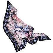 streetart-silk-scarf-berlin-by-mocomoco-berlin-artist-cazl-with-motif-salamidoggy-and-chimpanzee-pink-black-lying-folded-in-bird-wing-shape